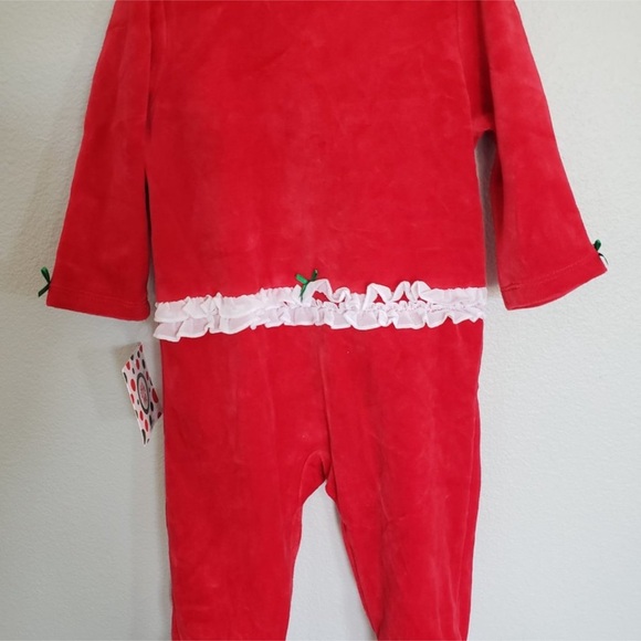 'Little Me My First Christmas' Velour Footie Outfit 3 Mo - Picture 3 of 4